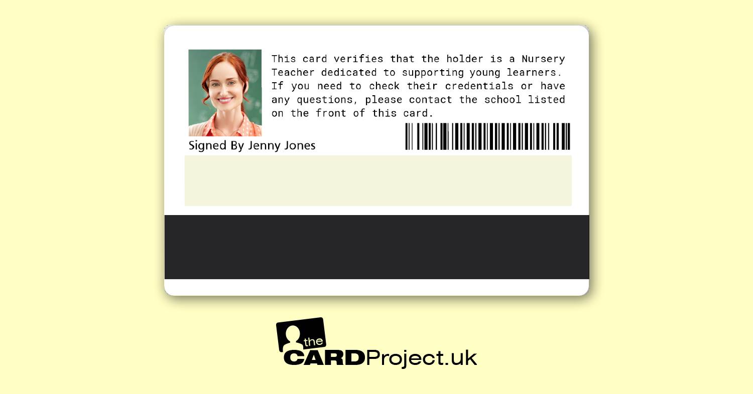 Nursery Teacher ID Card (REAR)